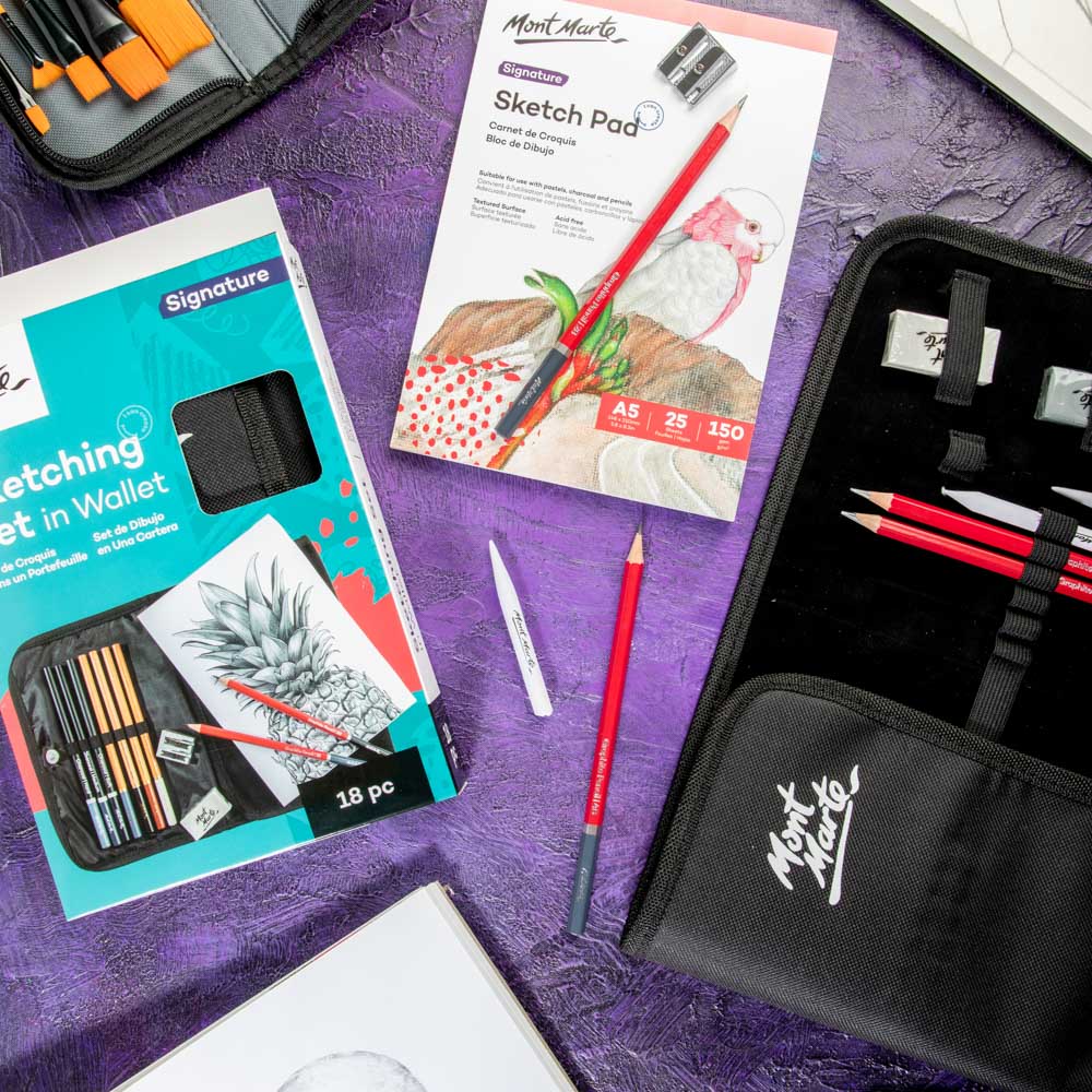 Sketching Set in Wallet Signature 18pc Mont Marte - Glowish