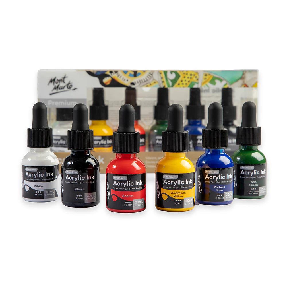 Acrylic Ink Premium 6pc x 20ml - Mont Marte