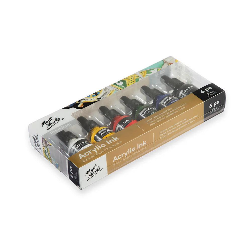 Acrylic Ink Premium 6pc x 20ml - Mont Marte - Glowish