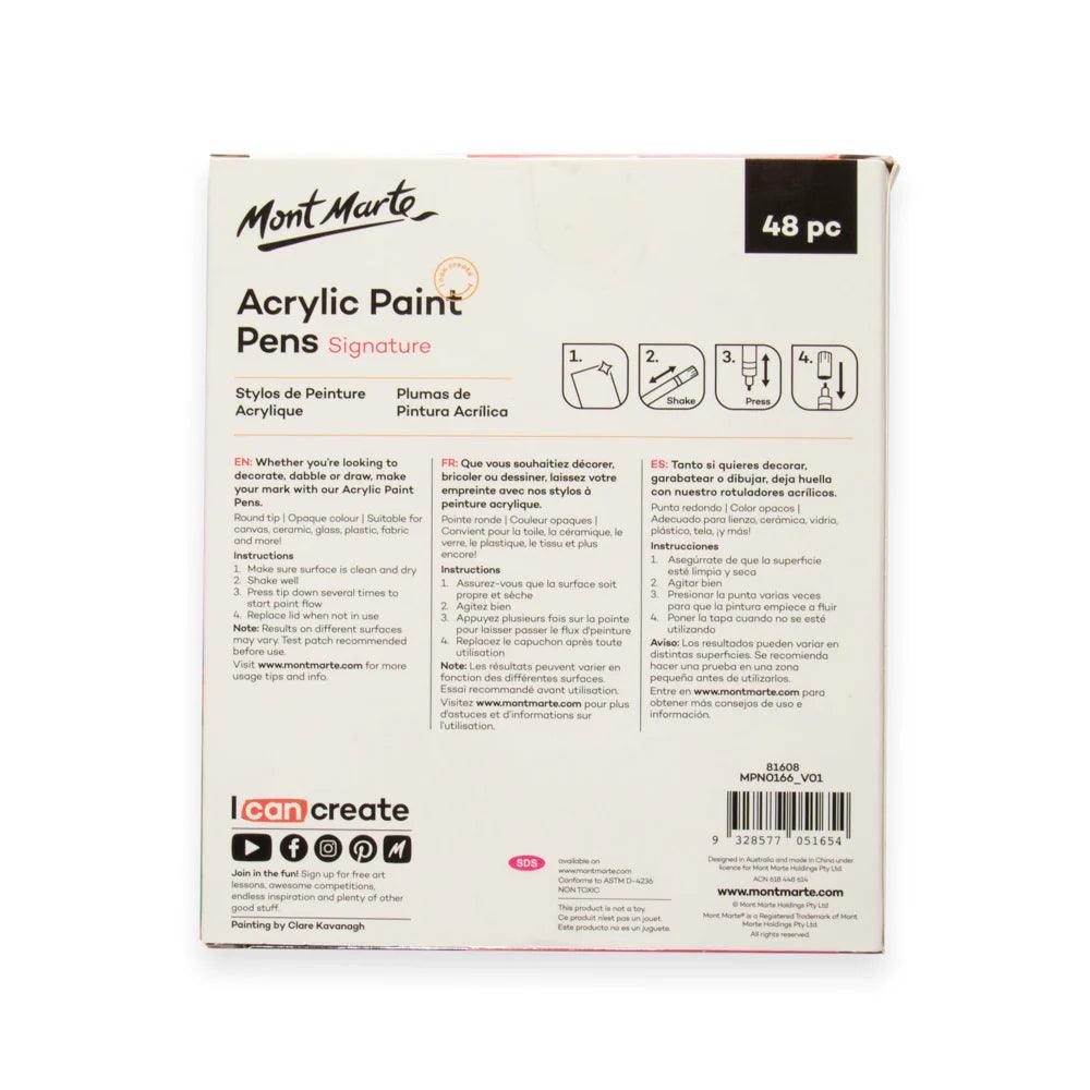Acrylic Paint Pens Broad Tip 48pc - Mont Marte - Glowish