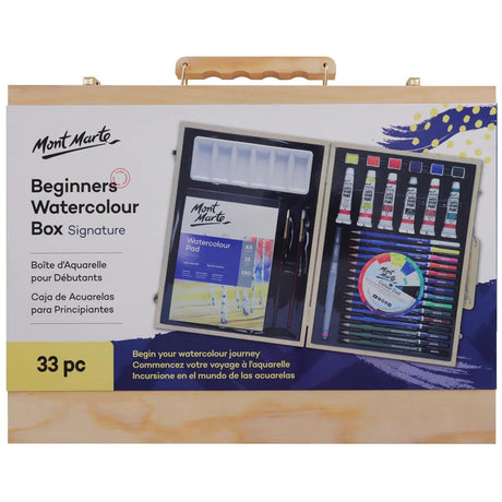 Beginners Watercolour Box 33pc - Mont Marte - Glowish