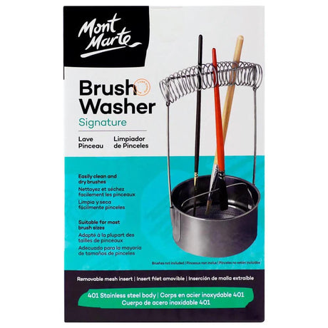 Brush Washer Signature Stainless Steel - Mont Marte - Glowish