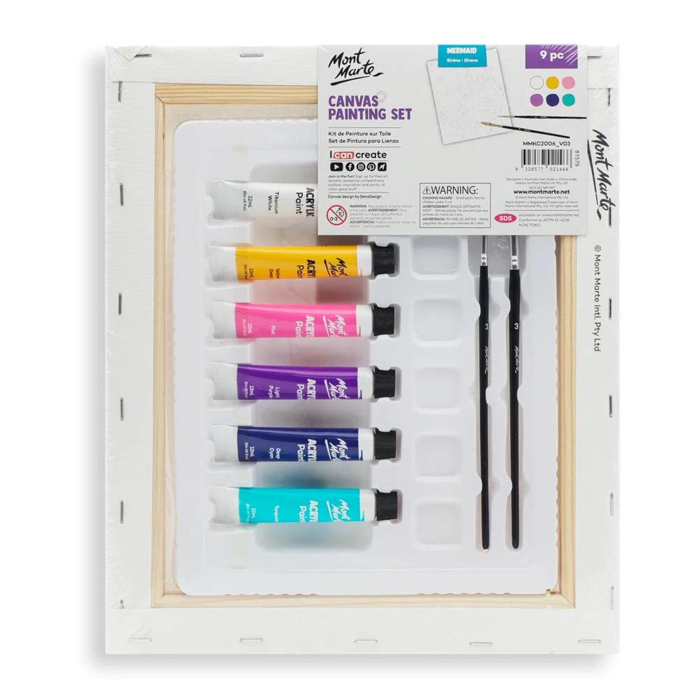 Canvas Painting Set 9pc - Mermaid - Mont Marte - Glowish