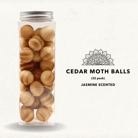 Cedar Wood Balls - Jasmine Natural Moth Repellent - Pack of 32 - Glowish