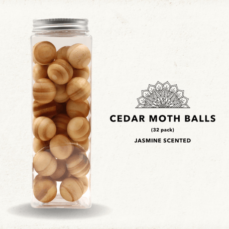 Cedar Wood Balls - Jasmine Natural Moth Repellent - Pack of 32 - Glowish