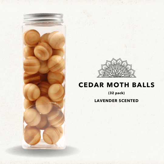 Cedar Wood Balls - Lavender Natural Moth Repellent - Pack of 32 - Glowish