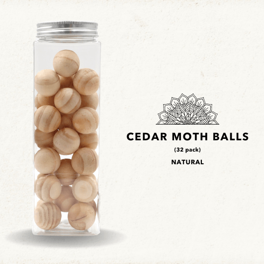 Cedar Wood Moth Balls - Natural Moth Repellent - Pack of 32 - Glowish