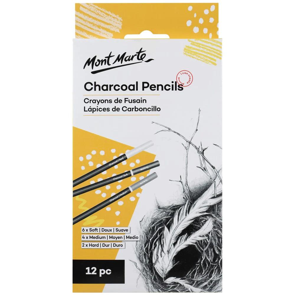Charcoal Pencils Signature 12pc - Mont Marte - Glowish