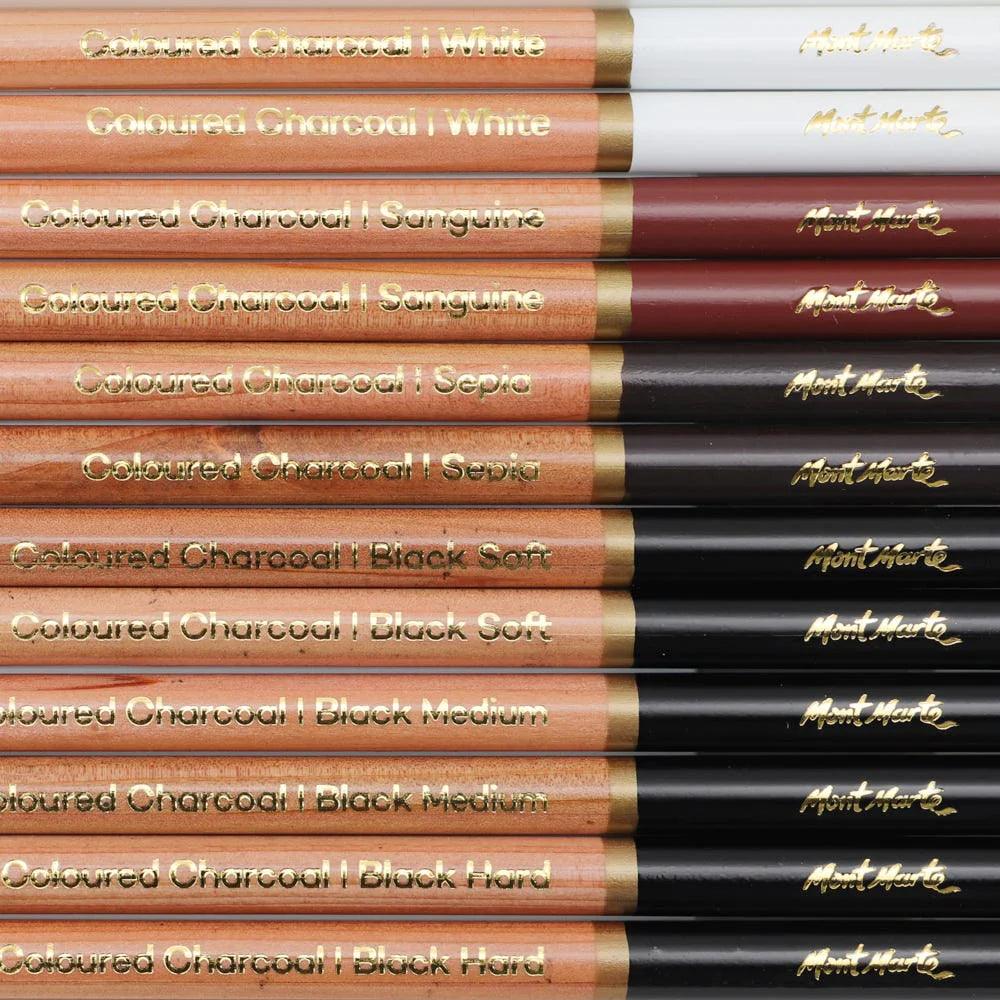 Coloured Charcoal Pencils Signature 12pc - Mont Marte - Glowish