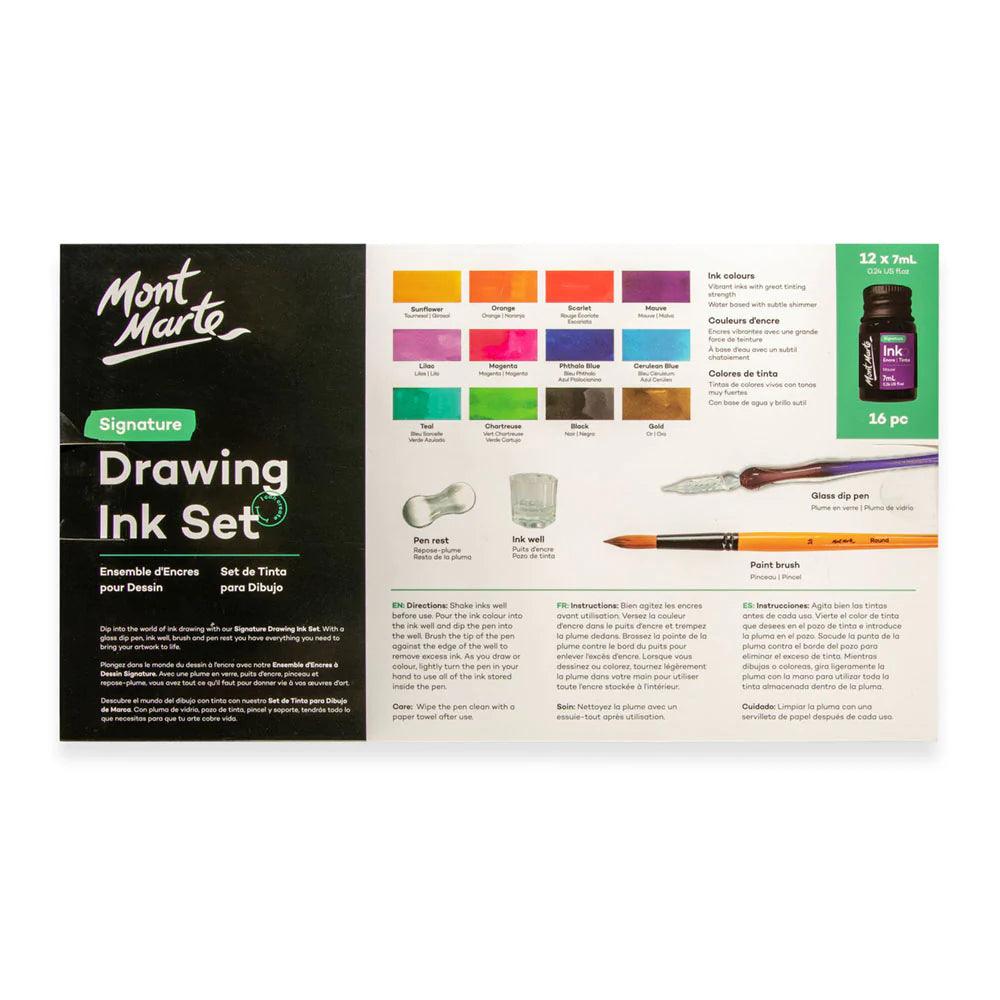 Drawing Ink Set Signature 16pc - Mont Marte - Glowish