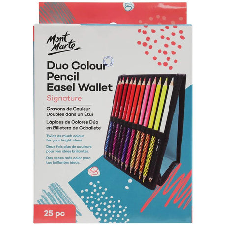 Duo Colour Pencil Easel Wallet 25pc - Mont Marte - Glowish