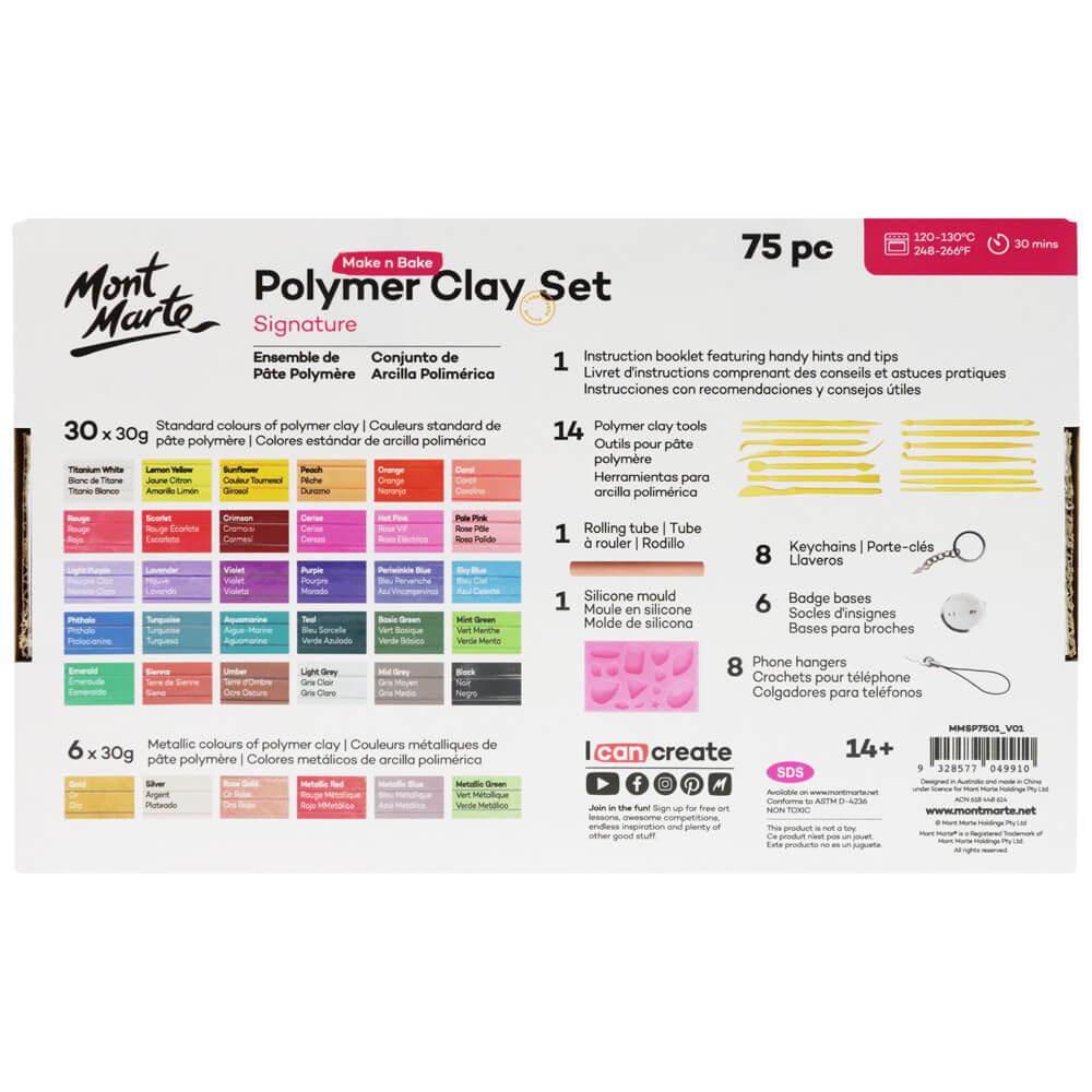 Make n Bake Polymer Clay Set 75pc - Mont Marte - Glowish