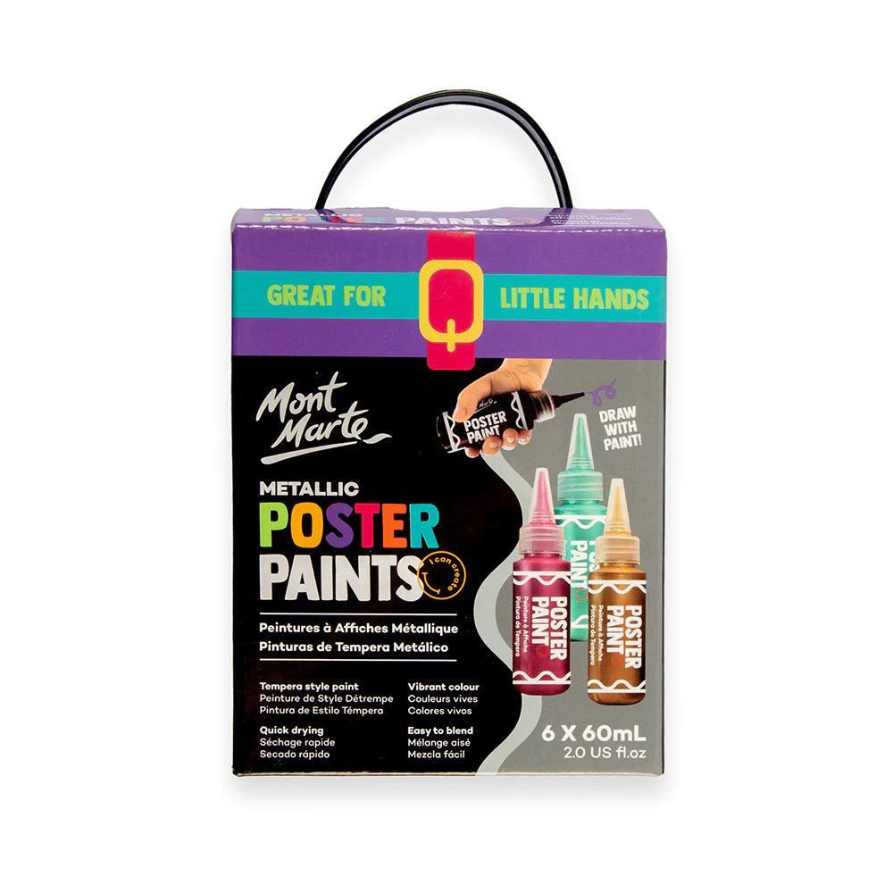 Metallic Poster Paint Set 6pc x 60ml - Mont Marte - Glowish