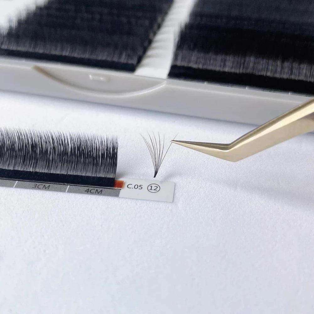 Mixed Flat Black Eyelash Extensions 8-15mm 20Lines - Glowish