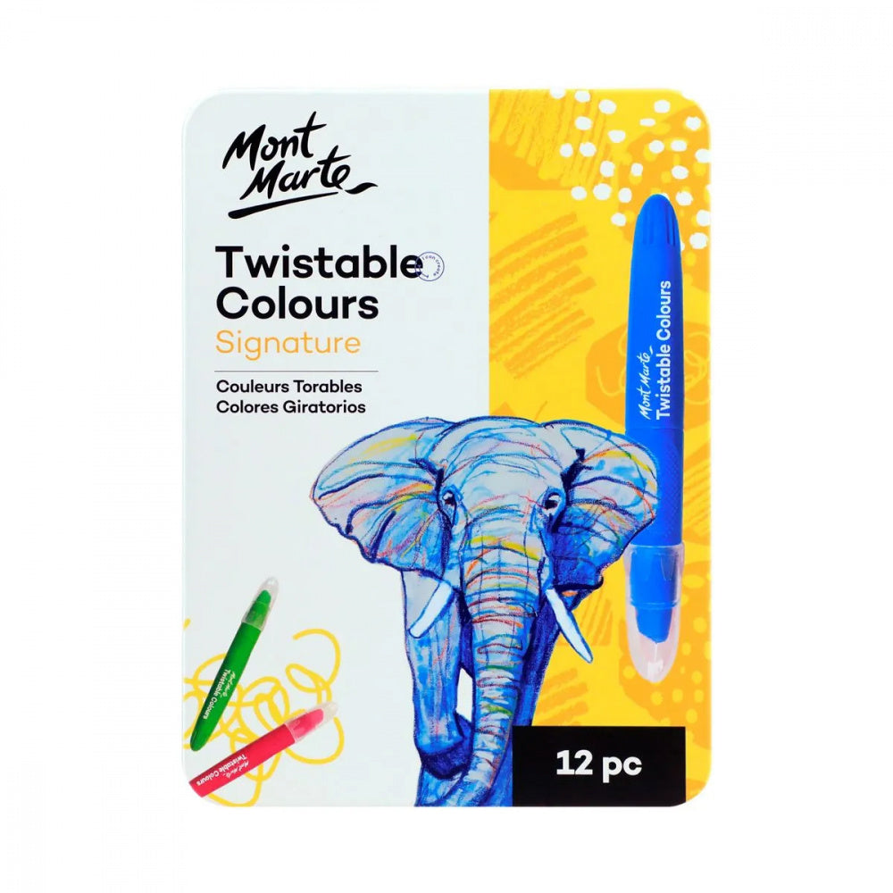 Mont Marte Studio Twistable Colours Signature 12pc Tin Box MMPM0015 front