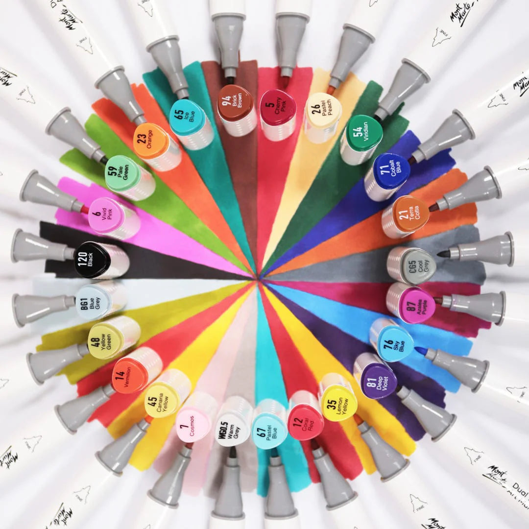 Dual Tip Art Markers in Case Premium 24pc - Mont Marte - Glowish