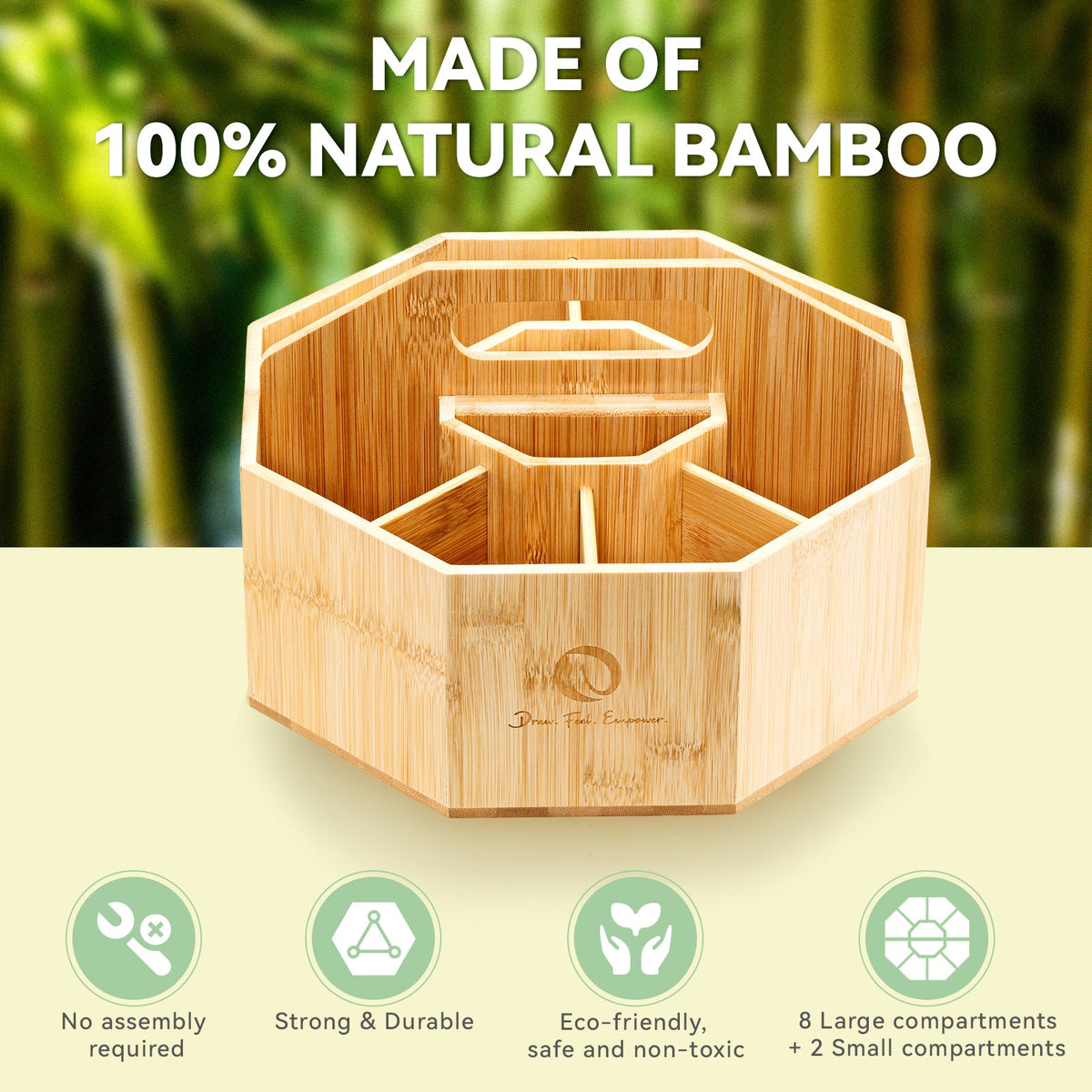 Ohuhu rotating bamboo marker organizer feature 11