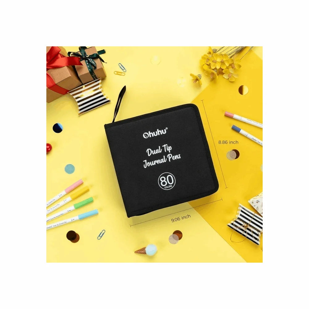 Ohuhu 80-colour water-based brush and extra-fine marker set detail 3