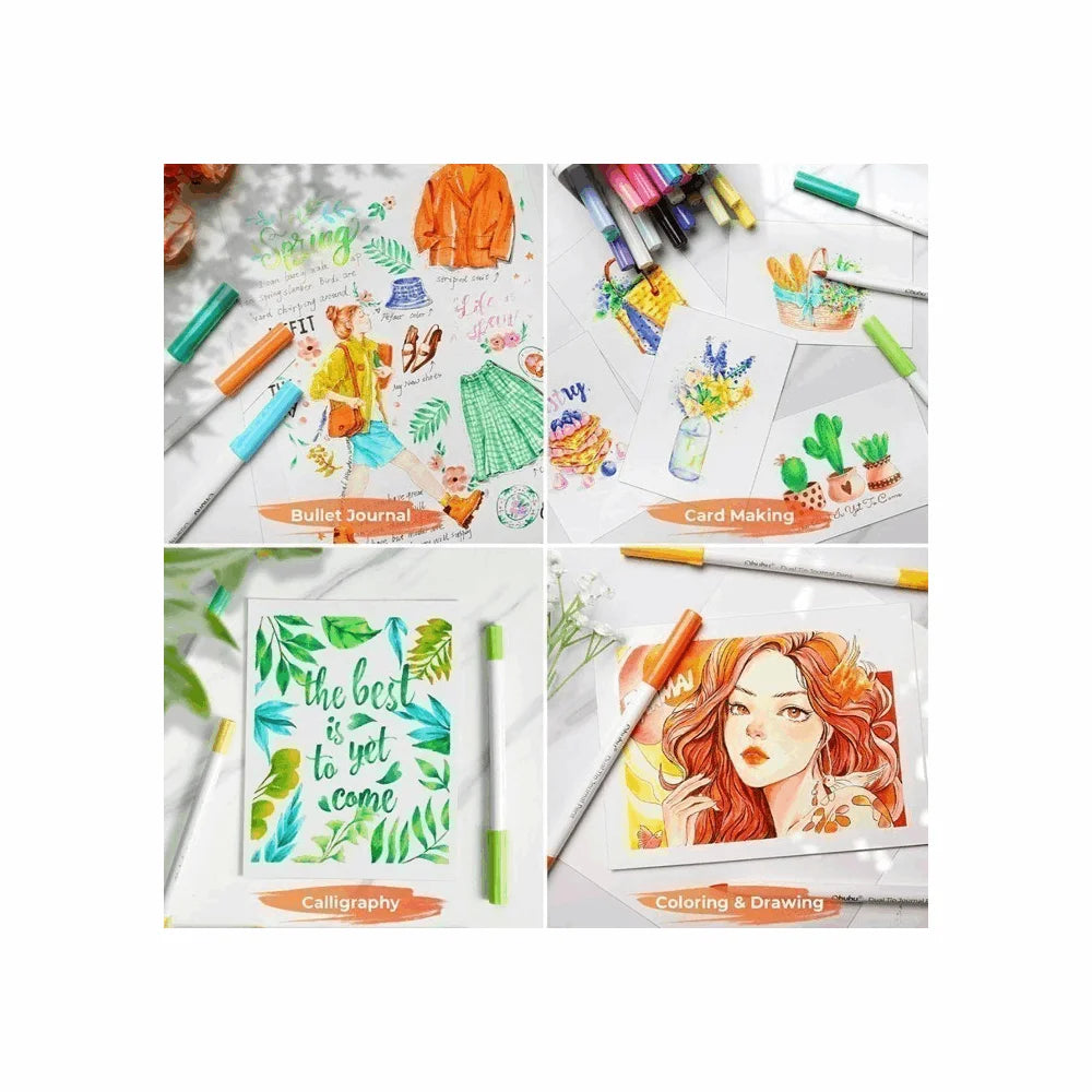 Ohuhu 80-colour water-based brush and extra-fine marker set detail 6