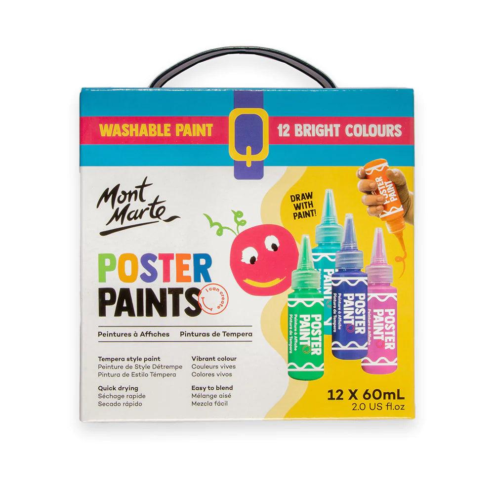 Poster Paint Set 12pc x 60ml - Mont Marte - Glowish