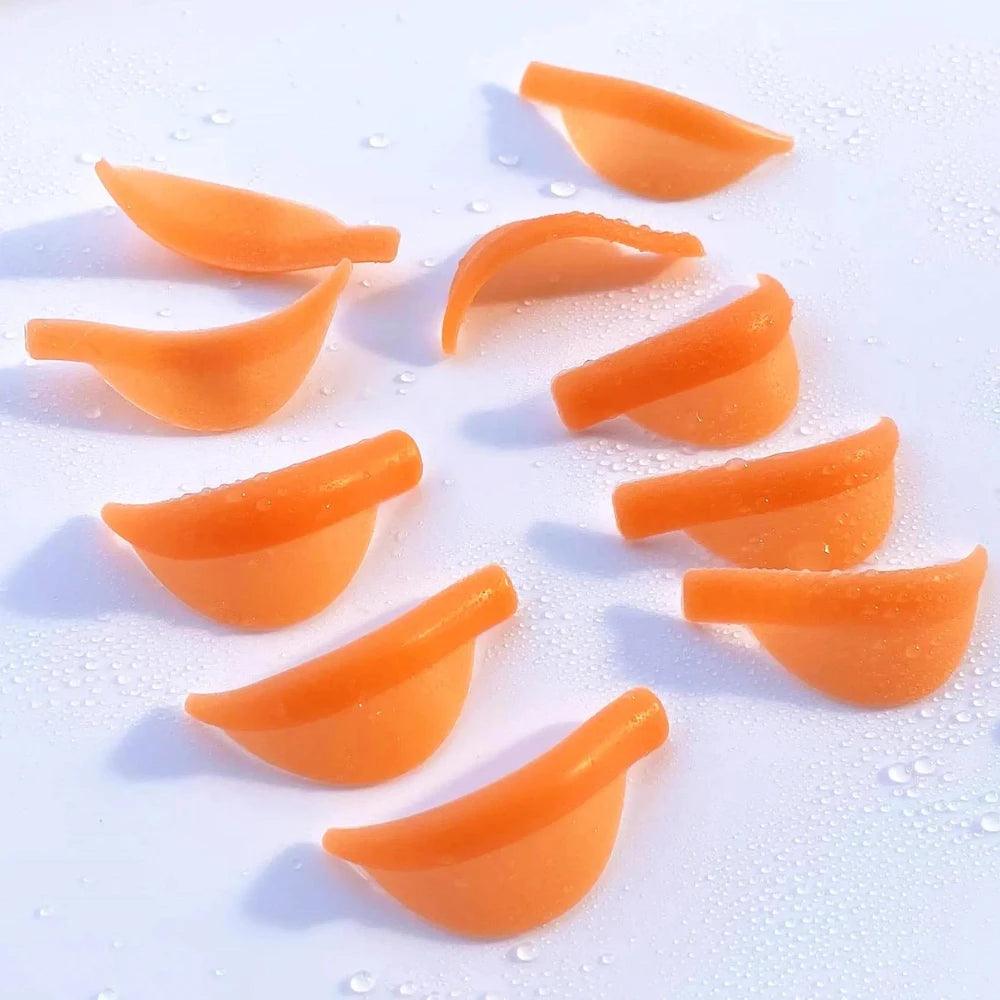 Reusable Orange Eyelash Silicon Pads 5 pairs - Glowish