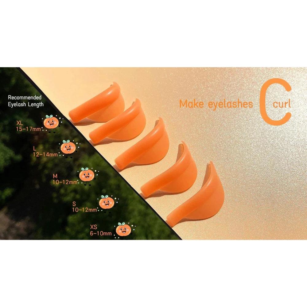 Reusable Orange Eyelash Silicon Pads 5 pairs - Glowish