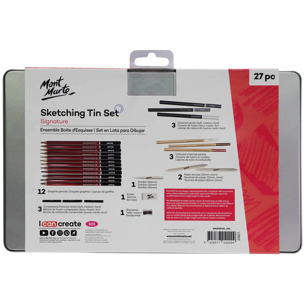 Sketching Tin Set 27pcs10.10 - Mont Marte - Glowish
