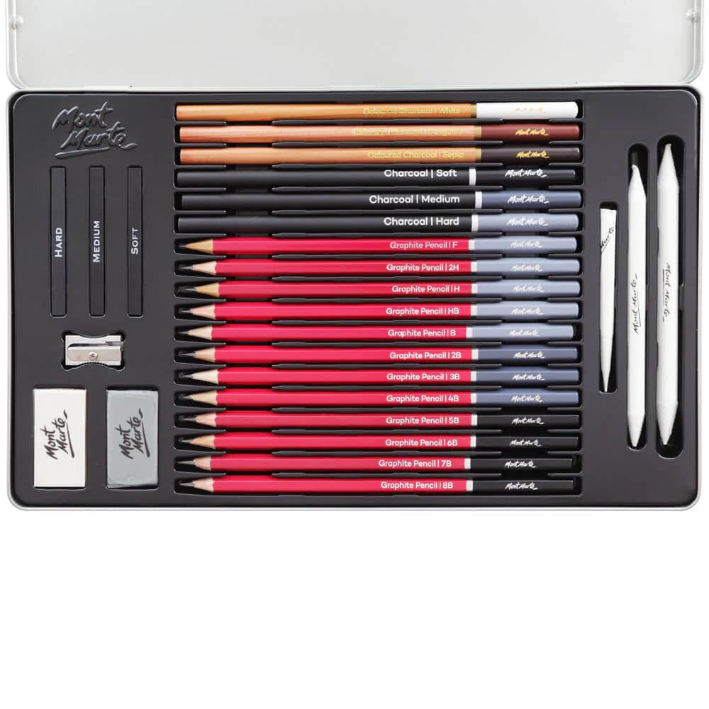 Sketching Tin Set 27pcs10.10 - Mont Marte - Glowish