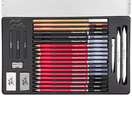 Sketching Tin Set 27pcs10.10 - Mont Marte - Glowish