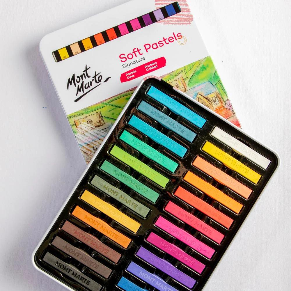 Soft Pastels 24pc Tin Box - Mont Marte - Glowish