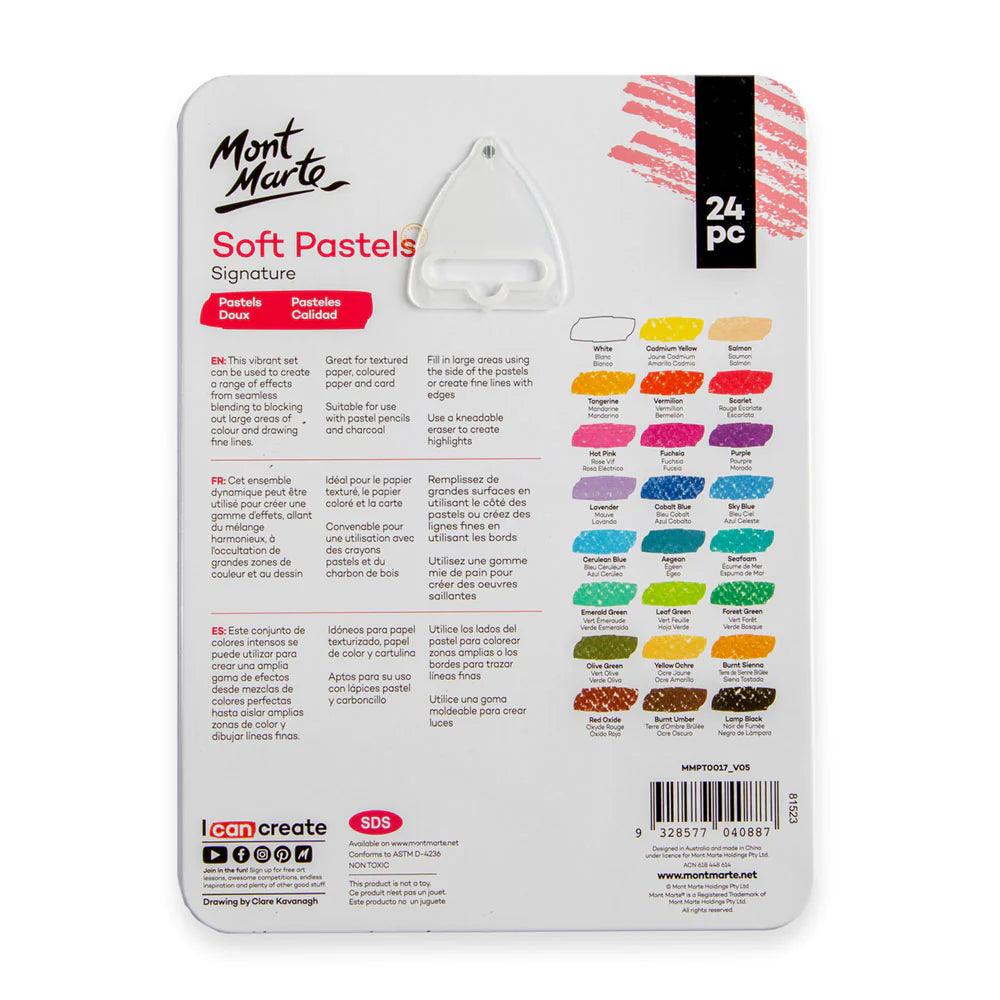 Soft Pastels 24pc Tin Box - Mont Marte - Glowish