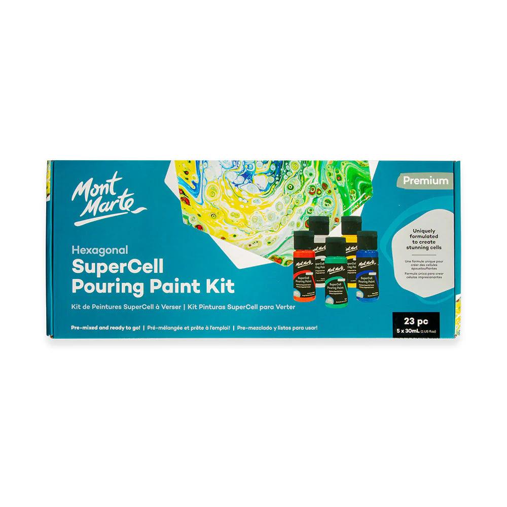 SuperCell Pouring Paint Kit Premium 23pc - Mont Marte - Glowish