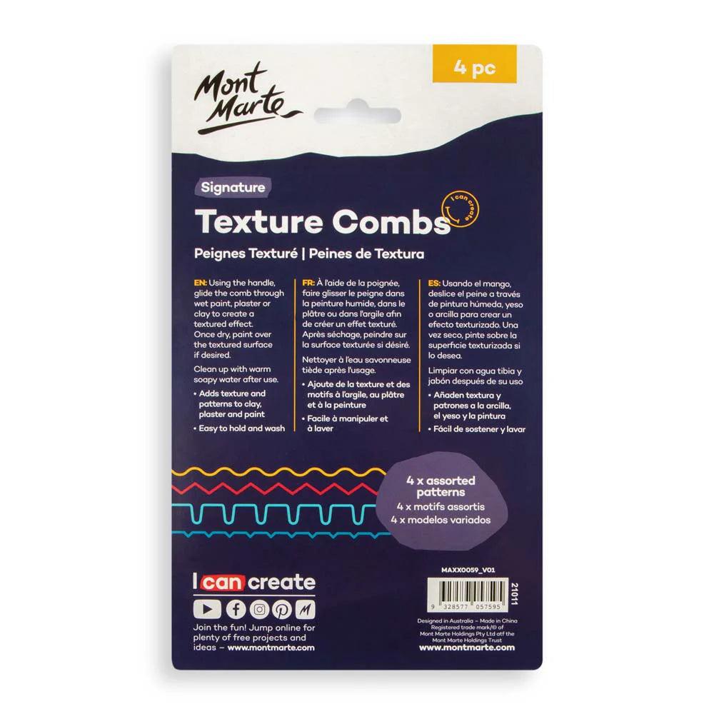 Texture Combs Signature 4pc Mont Marte - Glowish