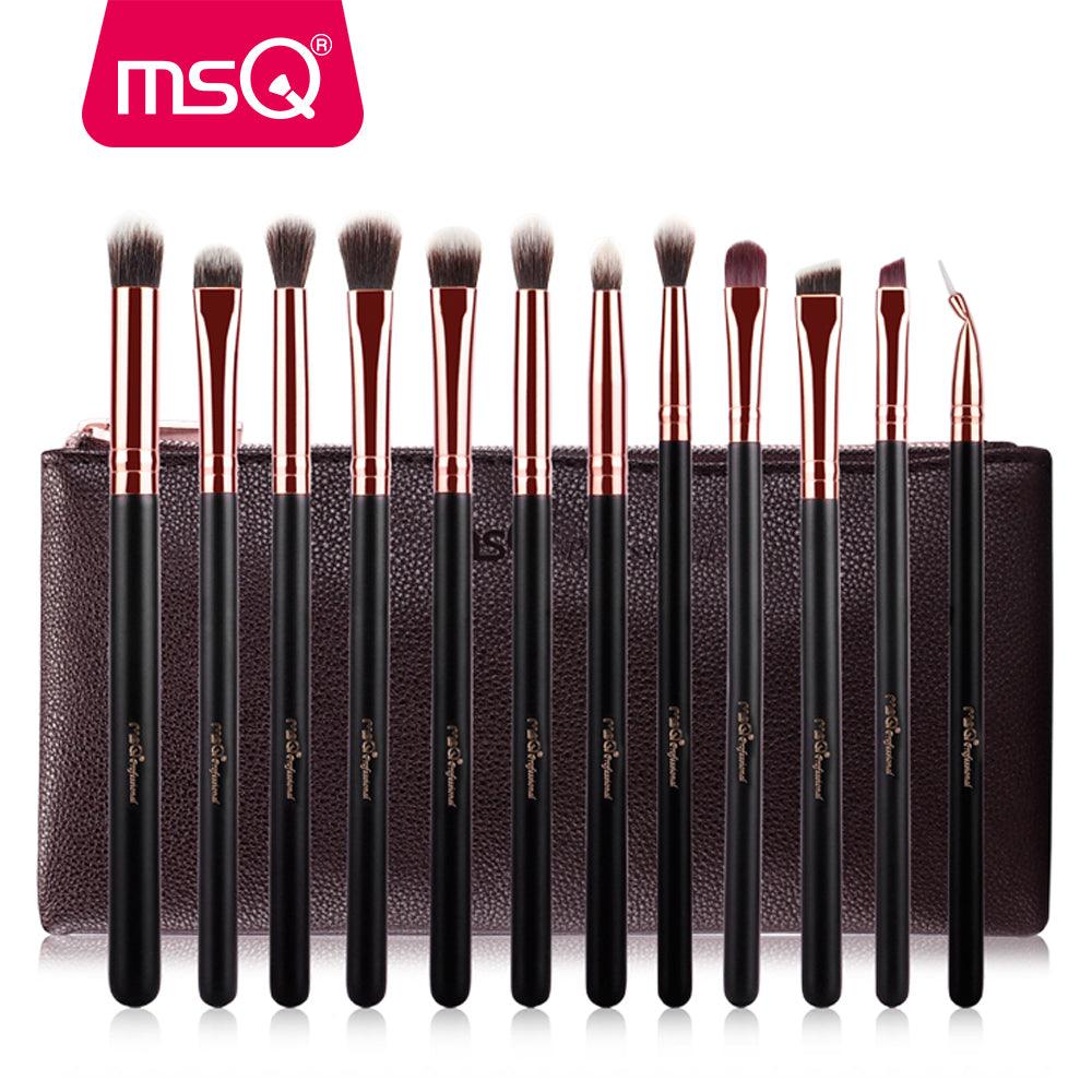 12 Pcs Rose Gold Eye shadow Makeup Brushes Set - Glowish