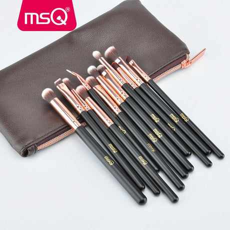 12 Pcs Rose Gold Eye shadow Makeup Brushes Set - Glowish