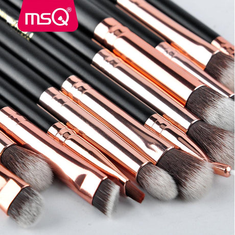 12 Pcs Rose Gold Eye shadow Makeup Brushes Set - Glowish
