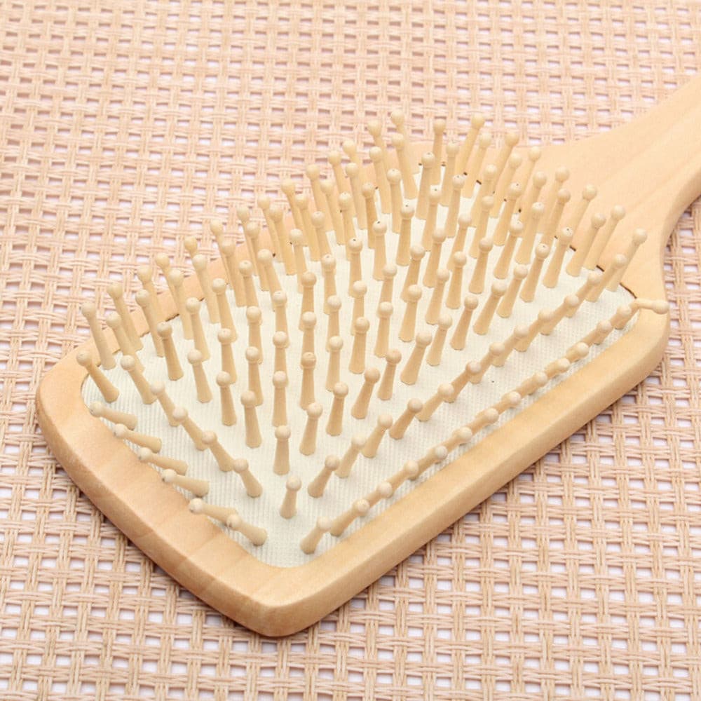 Wooden Paddle Brush Anti-static Spa Massage Wood Hair Comb.