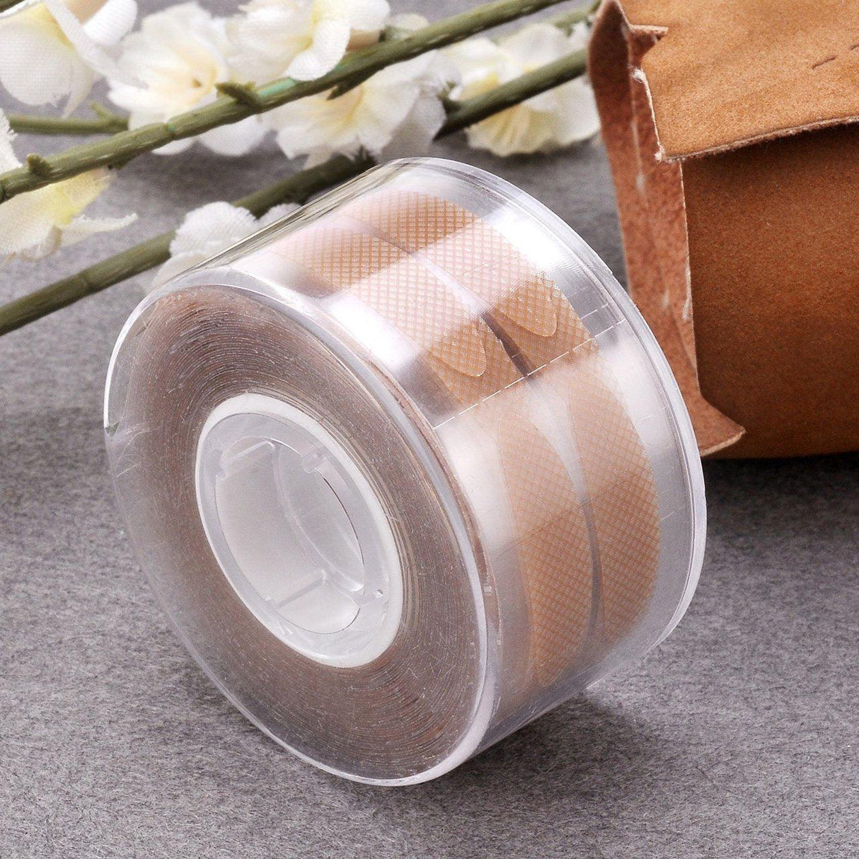 600pcs Brown L Invisible Fiber Double Eyelid Lift Strips Adhesive Stickers Eye - Glowish