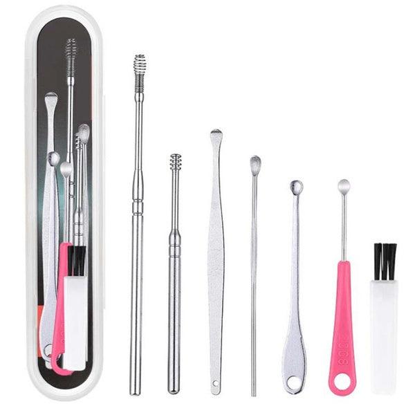 7Pcs/set Stainless Steel Ear Wax Remover Ear Cleaning Tool - Glowish