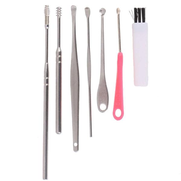 7Pcs/set Stainless Steel Ear Wax Remover Ear Cleaning Tool - Glowish