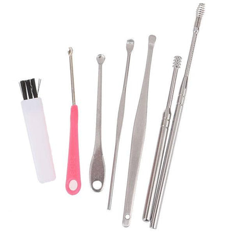 7Pcs/set Stainless Steel Ear Wax Remover Ear Cleaning Tool - Glowish