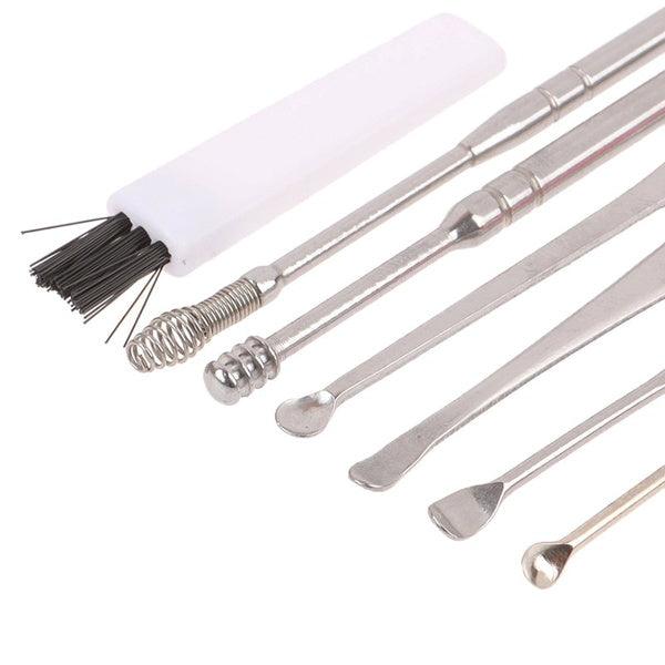 7Pcs/set Stainless Steel Ear Wax Remover Ear Cleaning Tool - Glowish