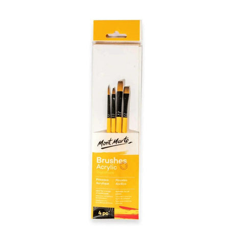 Acrylic Brushes Signature 4pc - Mont Marte - BMHS0011 - Glowish