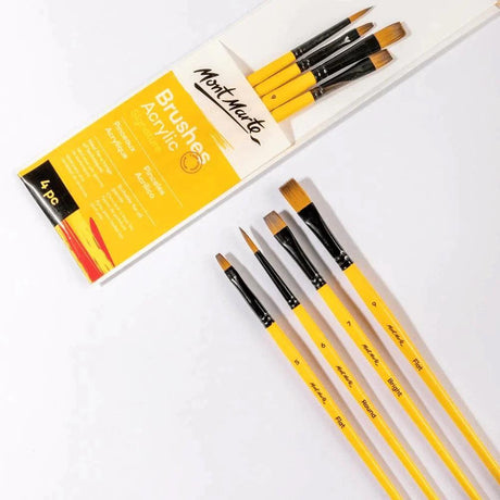 Acrylic Brushes Signature 4pc - Mont Marte - BMHS0011 - Glowish