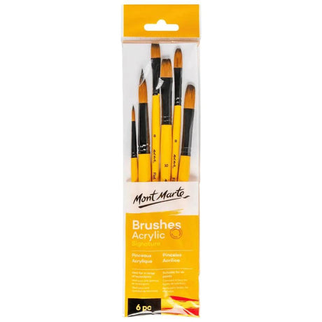 Acrylic Brushes Signature 6pc - Mont Marte - Glowish
