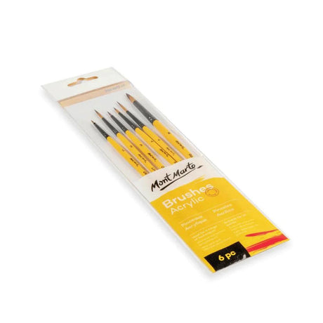 Acrylic Brushes Signature 6pc Set - Mont Marte - Glowish