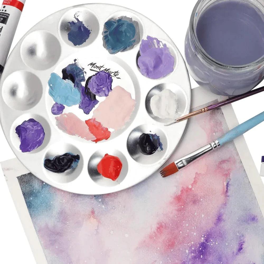 Aluminium Round Palette Signature 10 Well - Mont Marte - Glowish