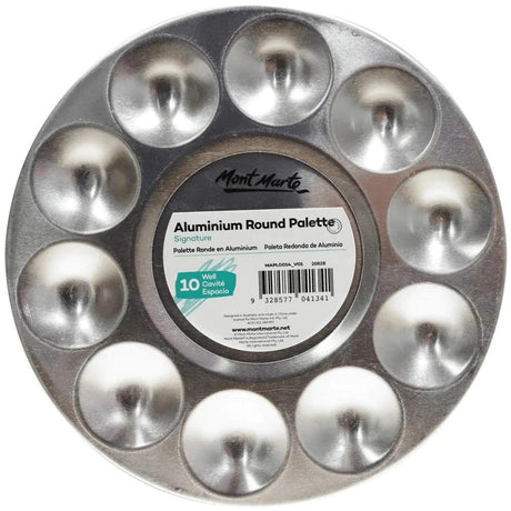 Aluminium Round Palette Signature 10 Well - Mont Marte - Glowish
