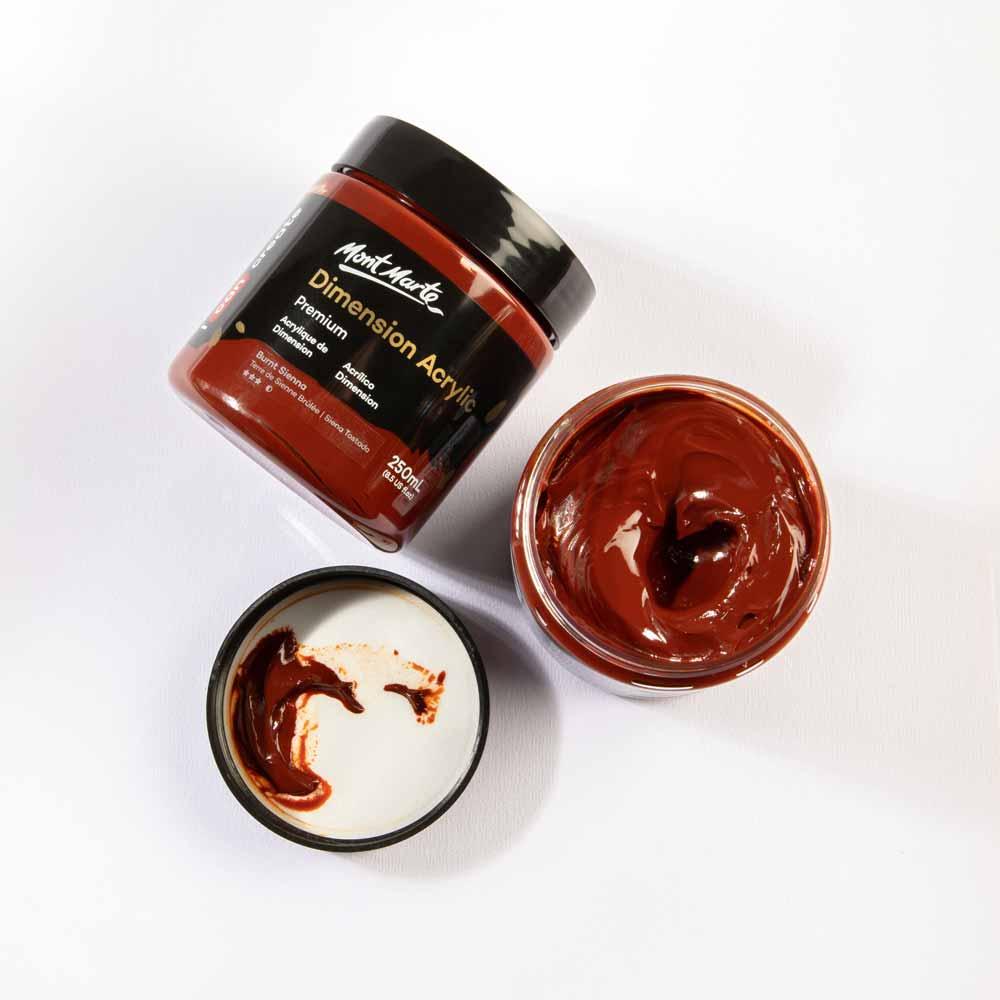 Dimension Acrylic Paint 250ml Pot - Burnt Sienna - Mont Marte - Glowish