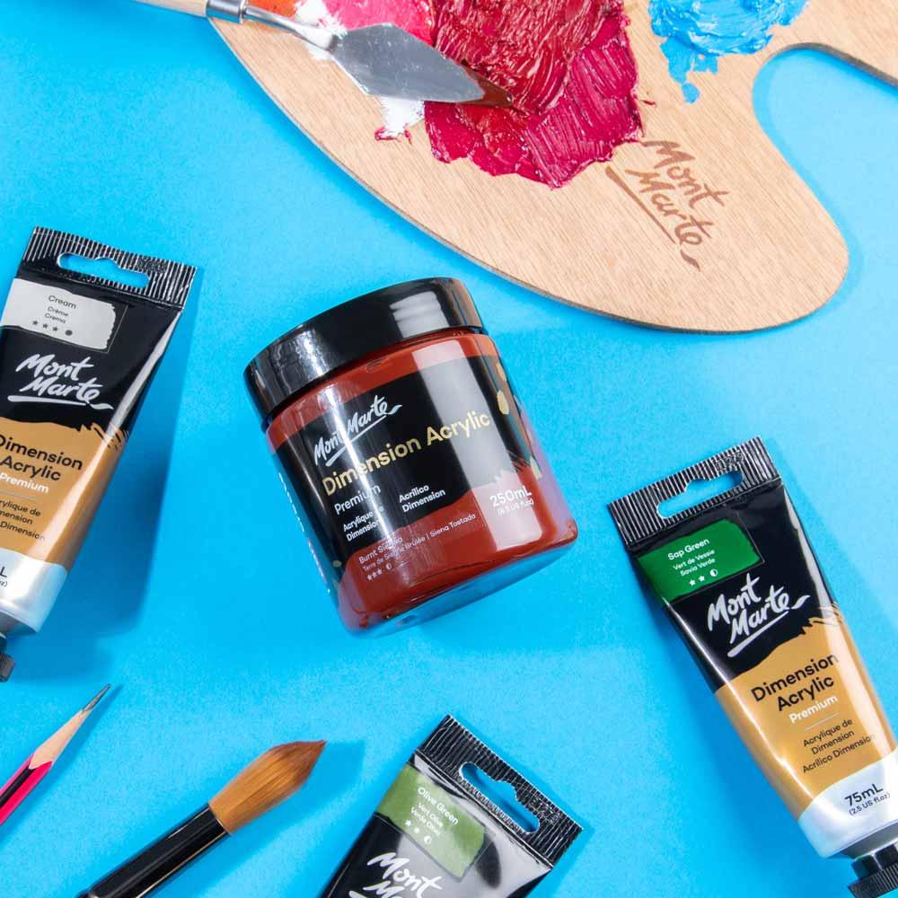 Dimension Acrylic Paint 250ml Pot - Burnt Sienna - Mont Marte - Glowish